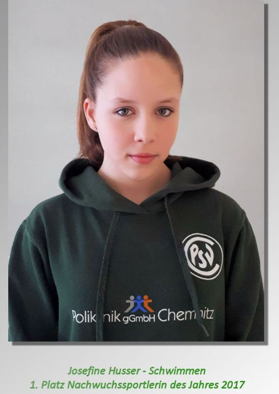 Nachwuchssportlerin des Jahres 2017 1. Platz Schwimmen Josefine Husser
