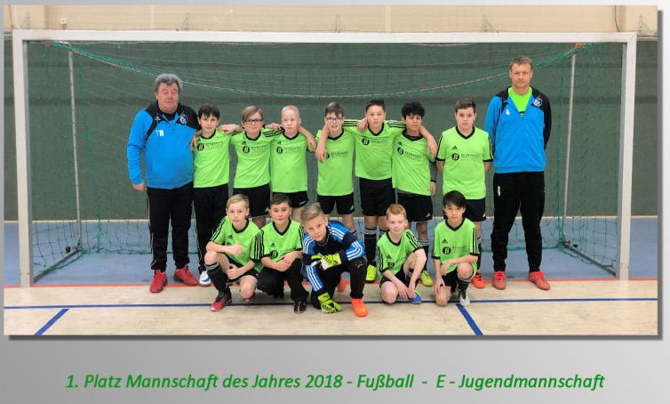 1. Platz Mannschaft des Jahres 2018 Fußball E Jugendmannschaft